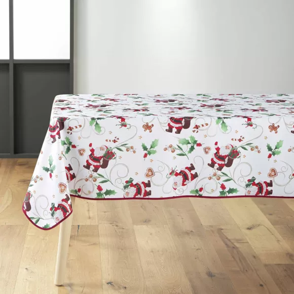 Eminza Nappe Rectangulaire Anti Tache (150 X 240 Cm) Père Noël Blanc