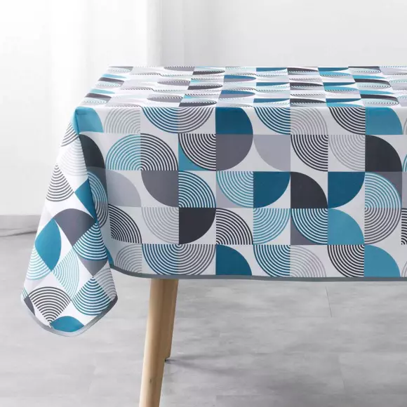 Eminza Nappe Rectangulaire Anti Tache (150 X 240 Cm) Rythmo Bleue