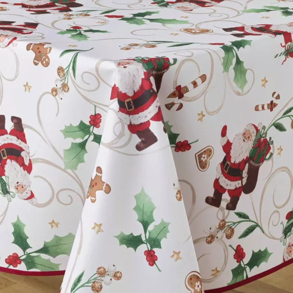 Eminza Nappe Rectangulaire Anti Tache (150 X 300 Cm) Père Noël Blanc