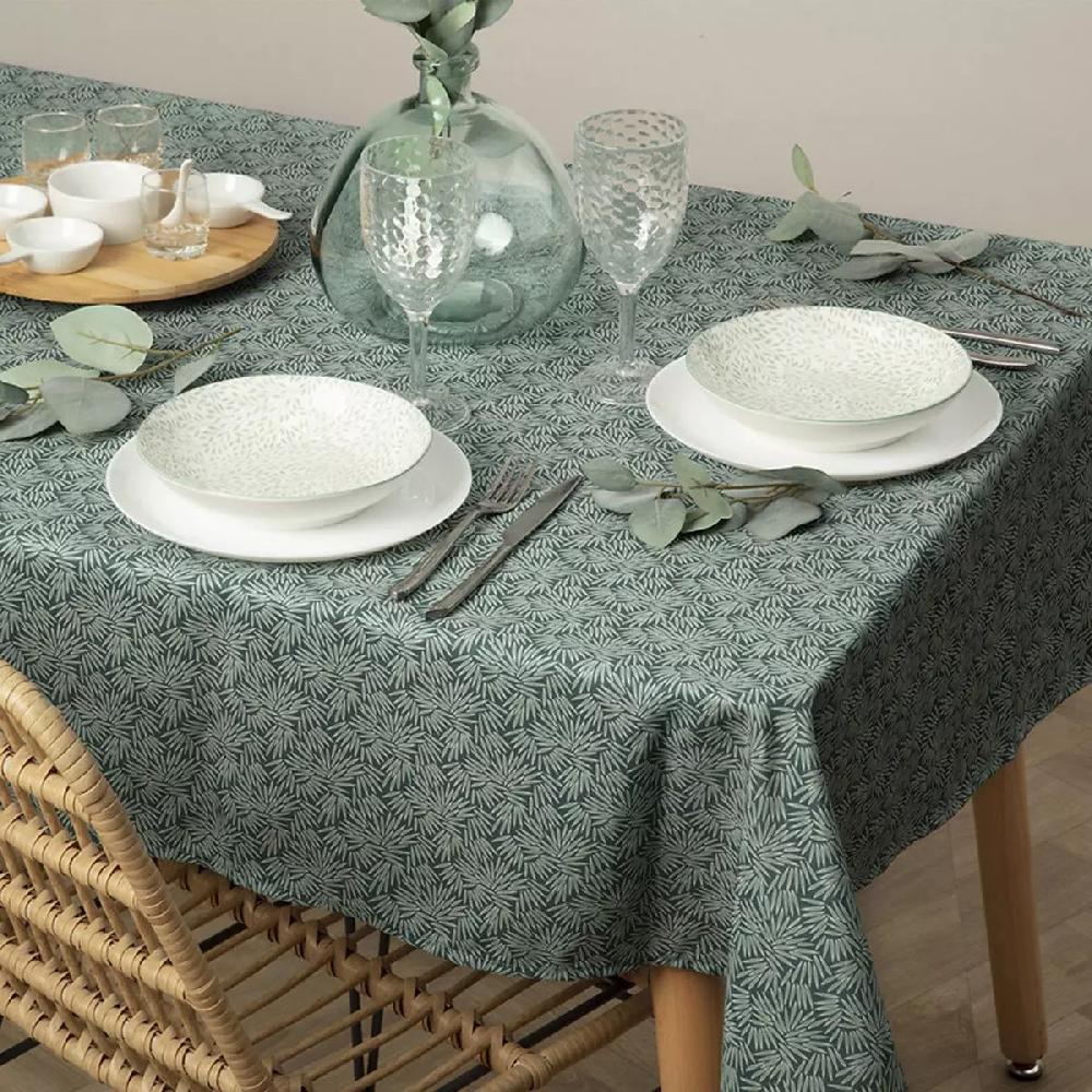 eminza Nappe rectangulaire anti tache (150 x 300 cm) Thais Verte