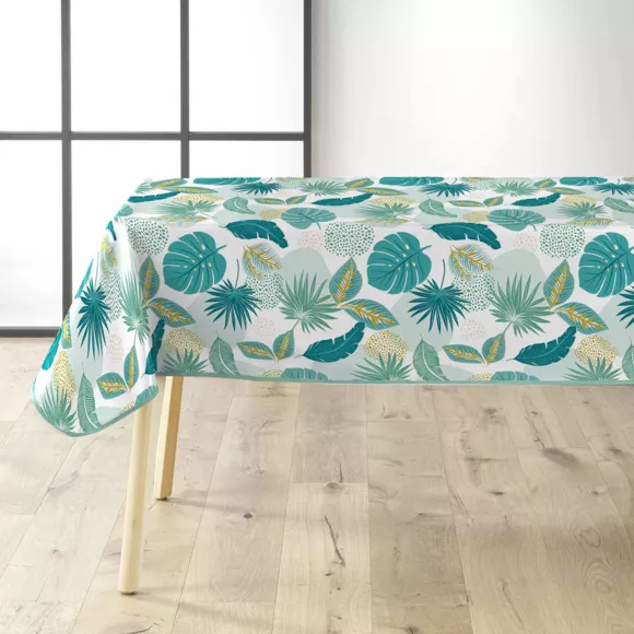 Eminza Nappe Rectangulaire Anti Tache Tissu PVC Imperméable (140 X 240 Cm) Plantania Bleue