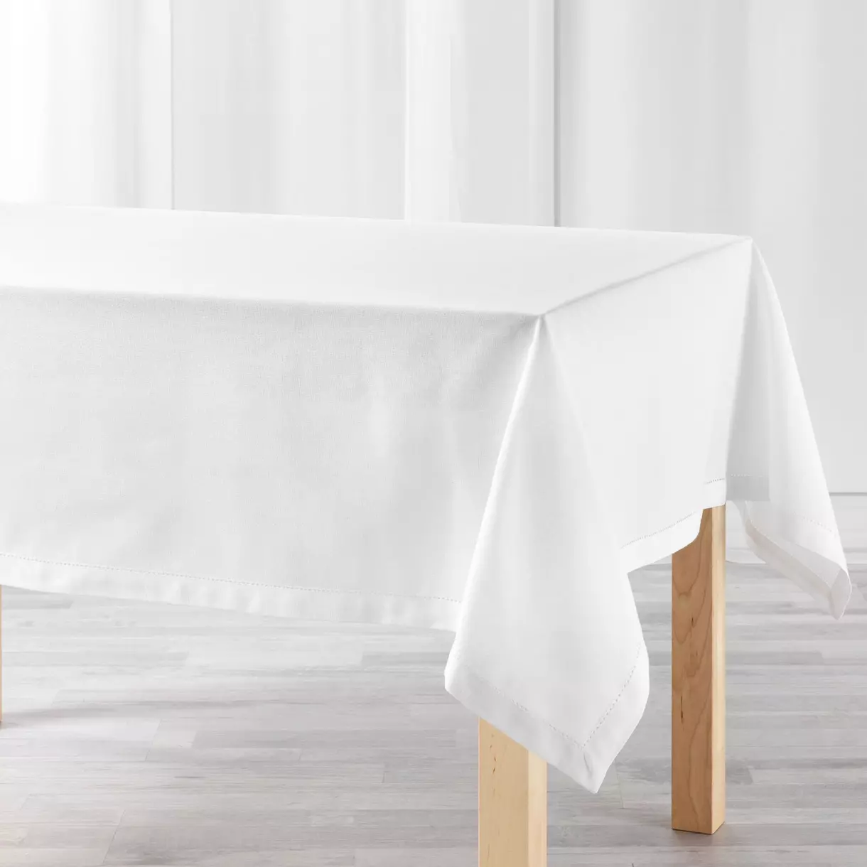 eminza Nappe rectangulaire coton (140 x 240 cm) Charline Blanche