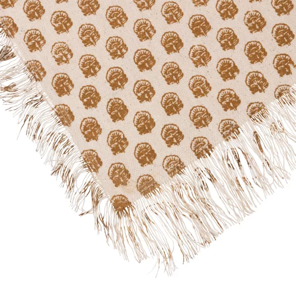 Eminza Nappe Rectangulaire Coton (150 X 250 Cm) Indie Beige