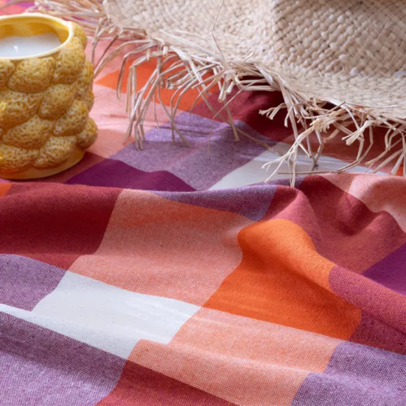 Eminza Nappe Rectangulaire Coton (150 X 250 Cm) Madras Multicolore
