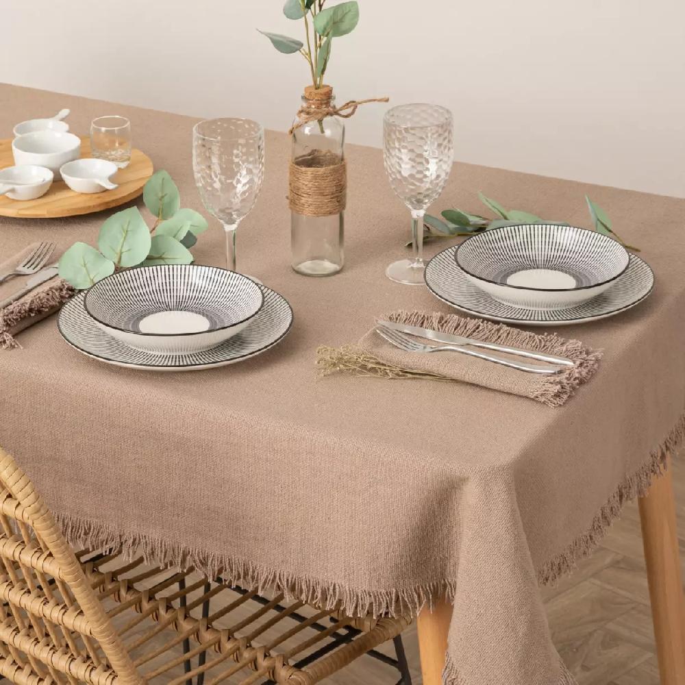eminza Nappe rectangulaire coton (150 x 250 cm) Maha Beige