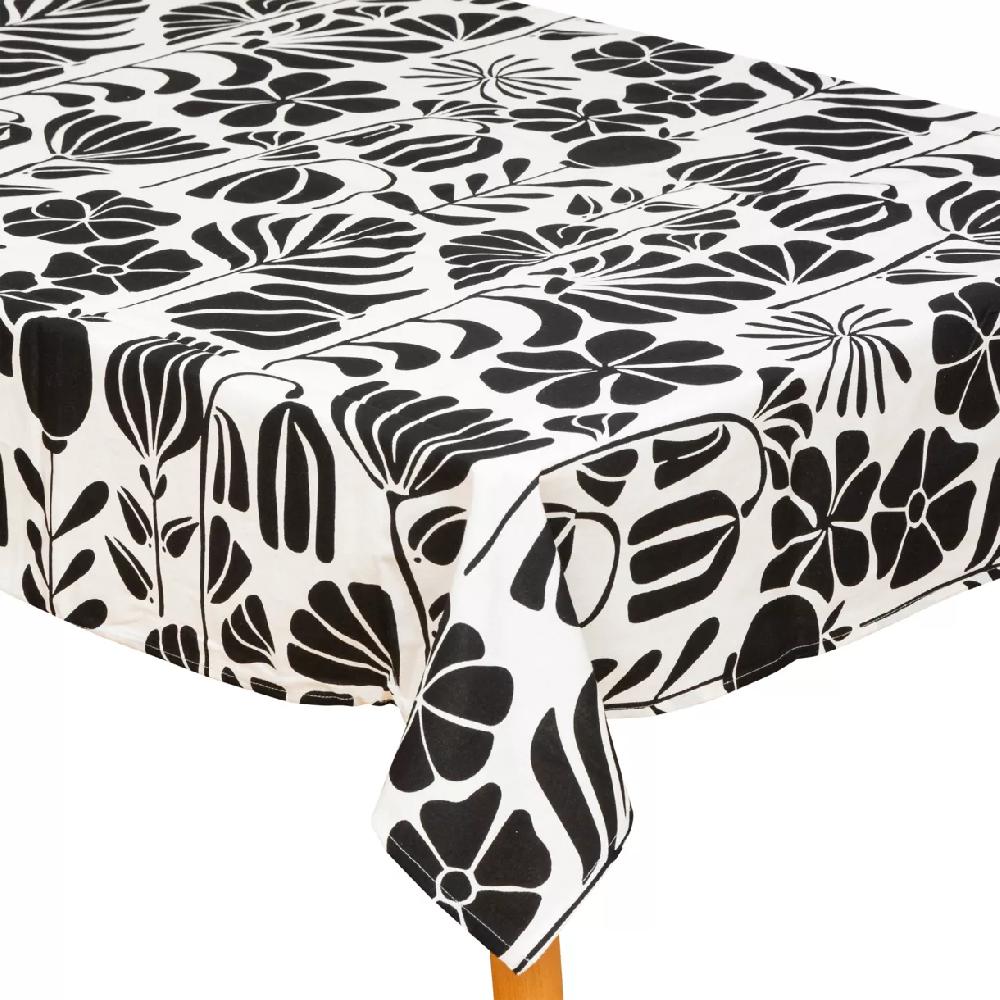 eminza Nappe rectangulaire coton (150 x 250 cm) Twist Noire