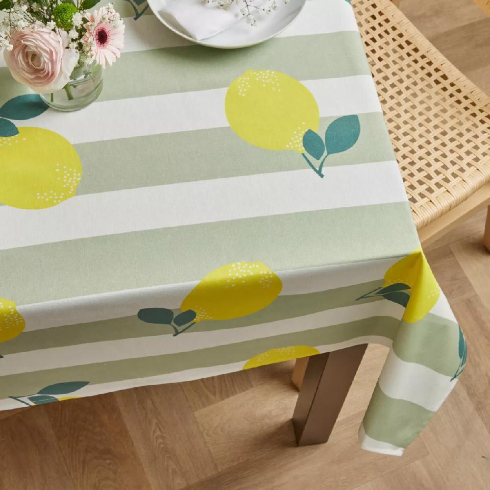 eminza Nappe rectangulaire coton enduit (150 x 250 cm) Antibes Verte