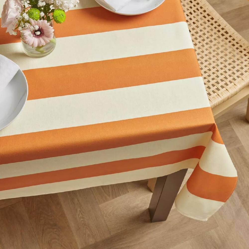 eminza Nappe rectangulaire coton enduit (150 x 250 cm) Clementine Orange