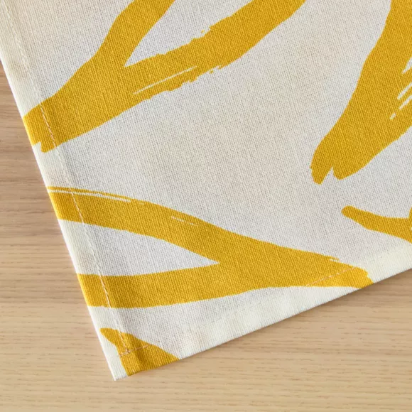 Eminza Nappe Rectangulaire Coton Enduit (150 X 250 Cm) Galice Jaune Moutarde