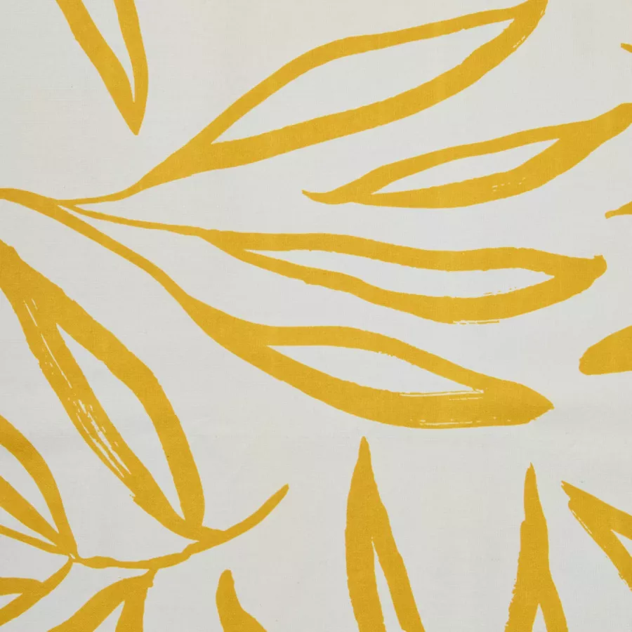Eminza Nappe Rectangulaire Coton Enduit (150 X 250 Cm) Galice Jaune Moutarde