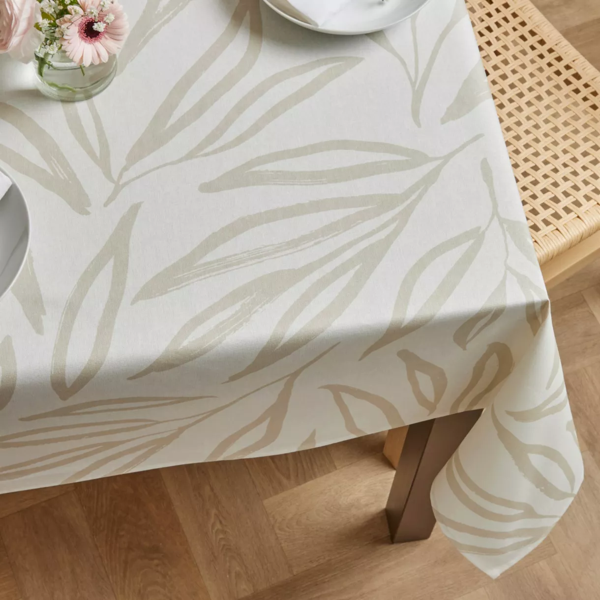 eminza Nappe rectangulaire coton enduit (150 x 250 cm) Galice Beige