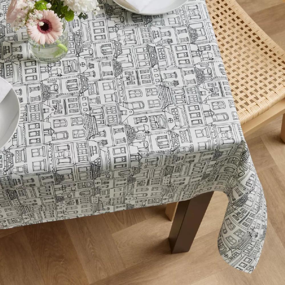 eminza Nappe rectangulaire coton enduit (150 x 250 cm) Home Grise