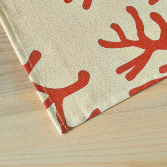 Eminza Nappe Rectangulaire Coton Enduit (150 X 250 Cm) Moorea Corail