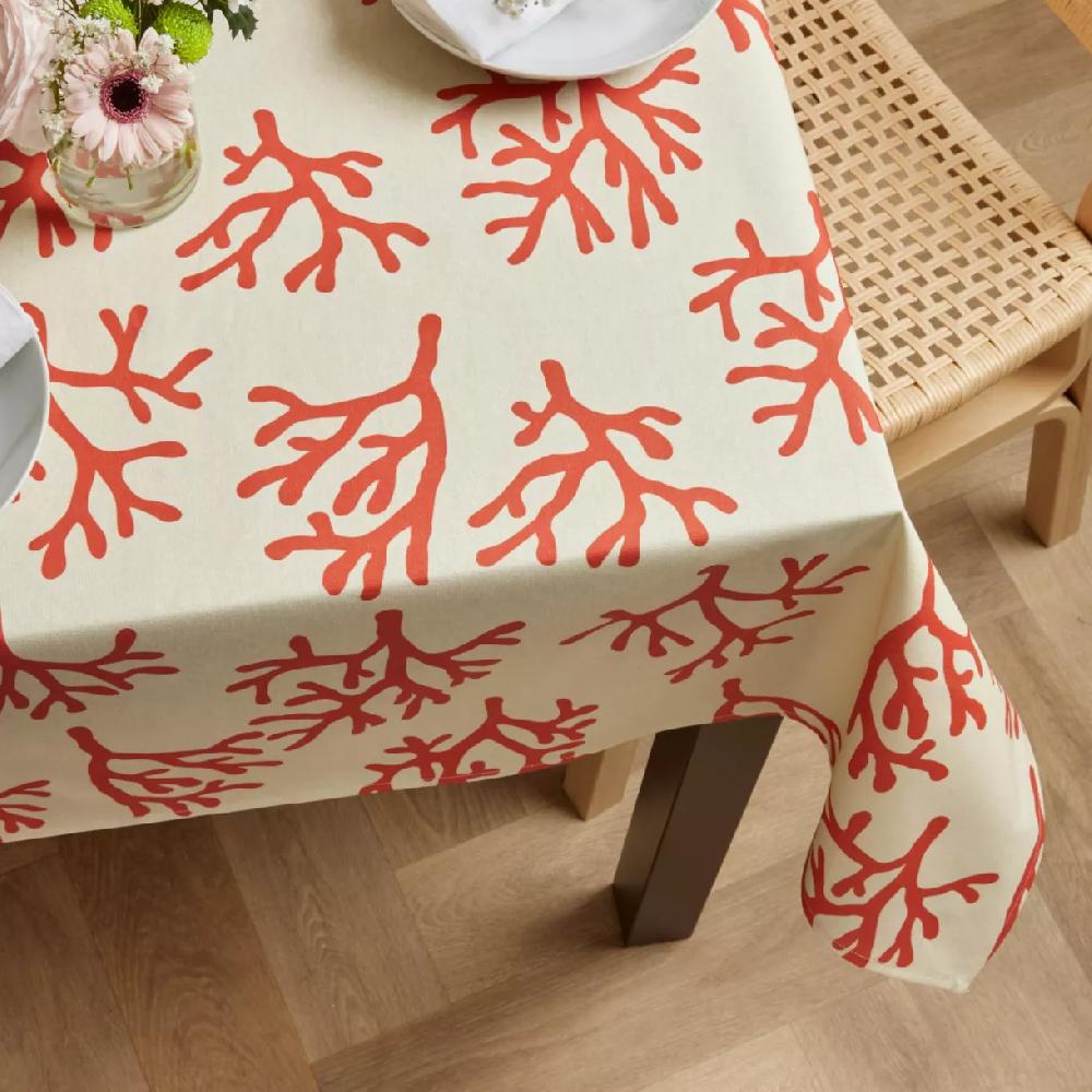 eminza Nappe rectangulaire coton enduit (150 x 250 cm) Moorea Corail