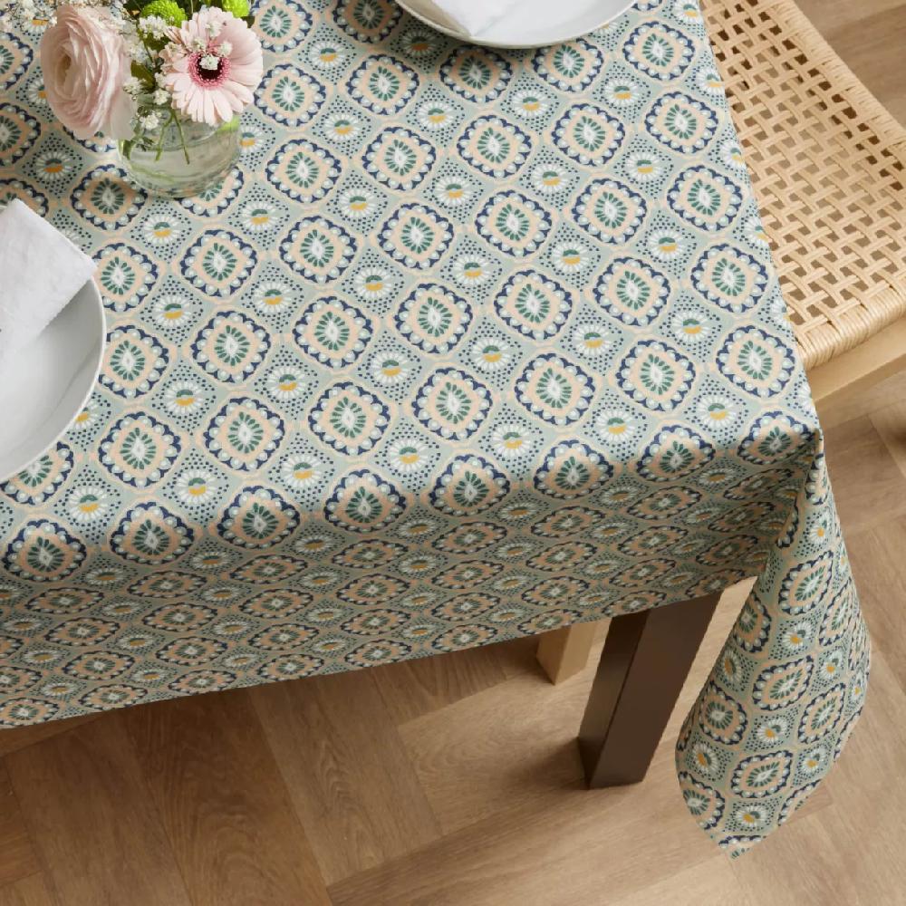 eminza Nappe rectangulaire coton enduit (150 x 250 cm) Palerme Verte
