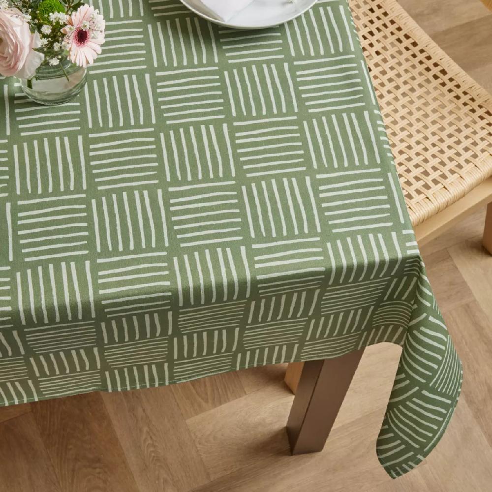 eminza Nappe rectangulaire coton enduit (150 x 250 cm) Paolo Verte