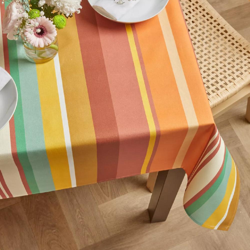 eminza Nappe rectangulaire coton enduit (150 x 350 cm) Ajaccio Multicolore