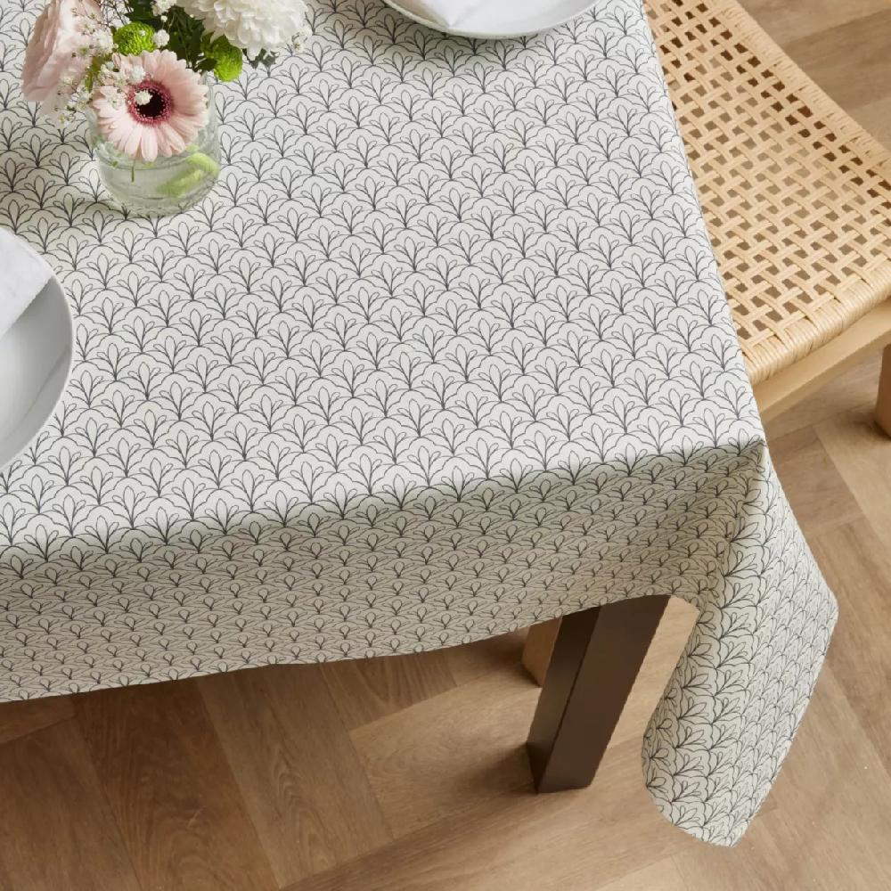 eminza Nappe rectangulaire coton enduit (150 x 350 cm) Clara Grise