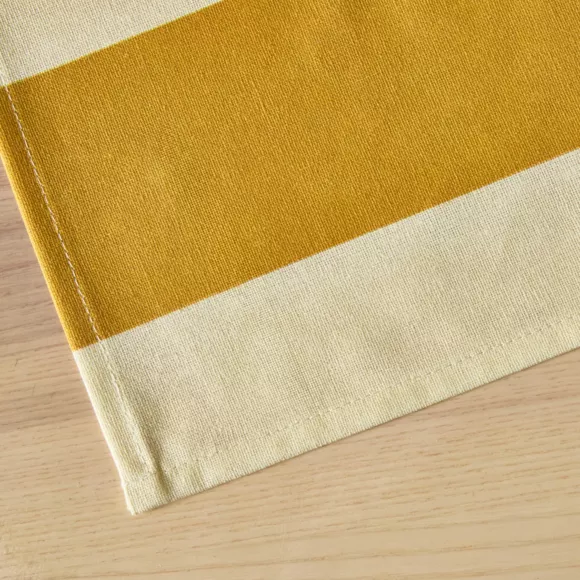 Eminza Nappe Rectangulaire Coton Enduit (150 X 350 Cm) Clementine Jaune Moutarde