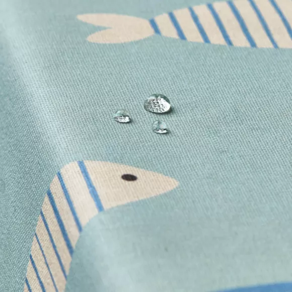 Eminza Nappe Rectangulaire Coton Enduit (150 X 350 Cm) Fish Bleue