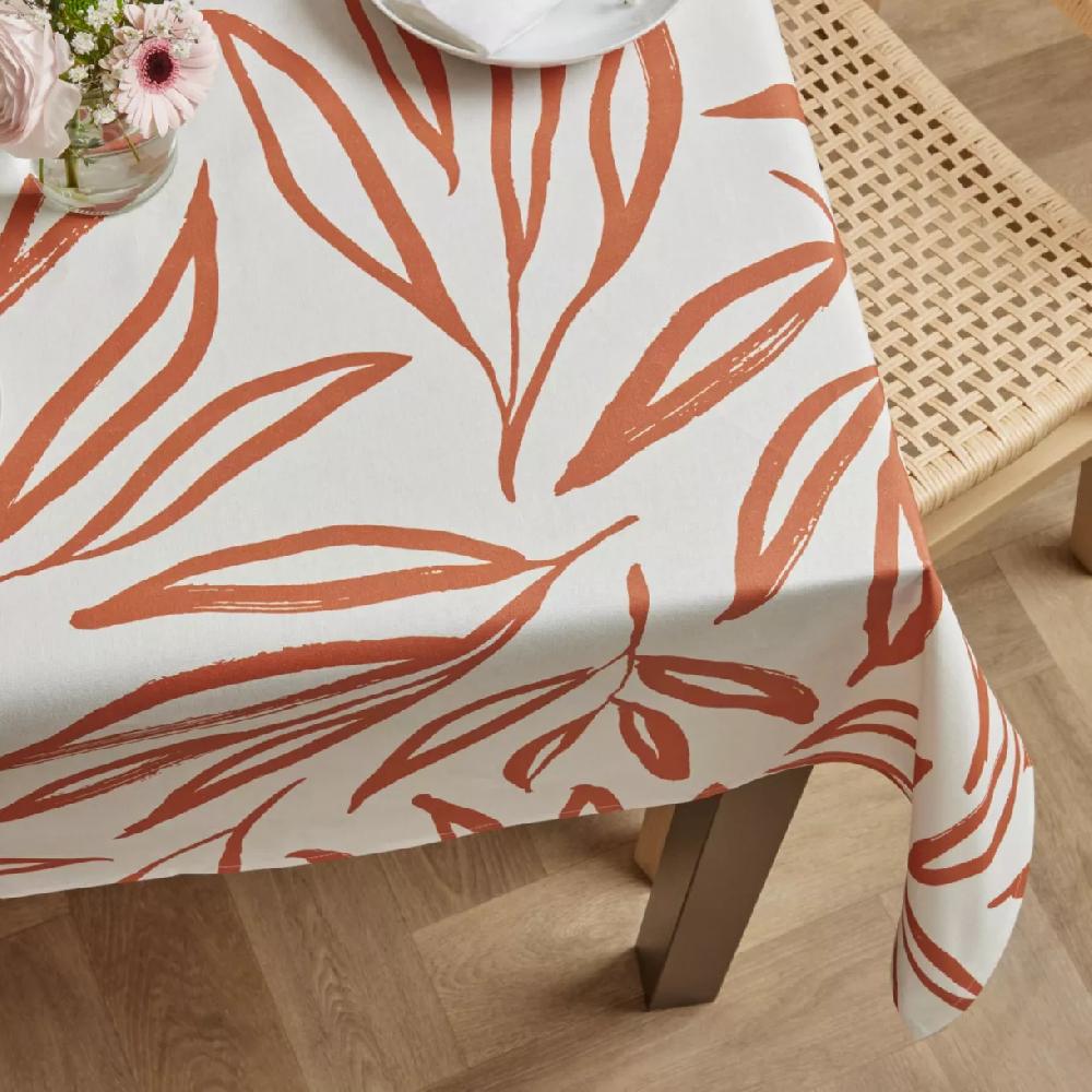 eminza Nappe rectangulaire coton enduit (150 x 350 cm) Galice Terracotta