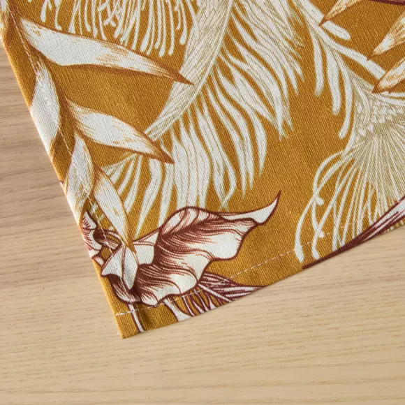 Eminza Nappe Rectangulaire Coton Enduit (150 X 350 Cm) Granada Jaune Moutarde