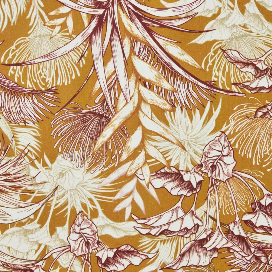 Eminza Nappe Rectangulaire Coton Enduit (150 X 350 Cm) Granada Jaune Moutarde