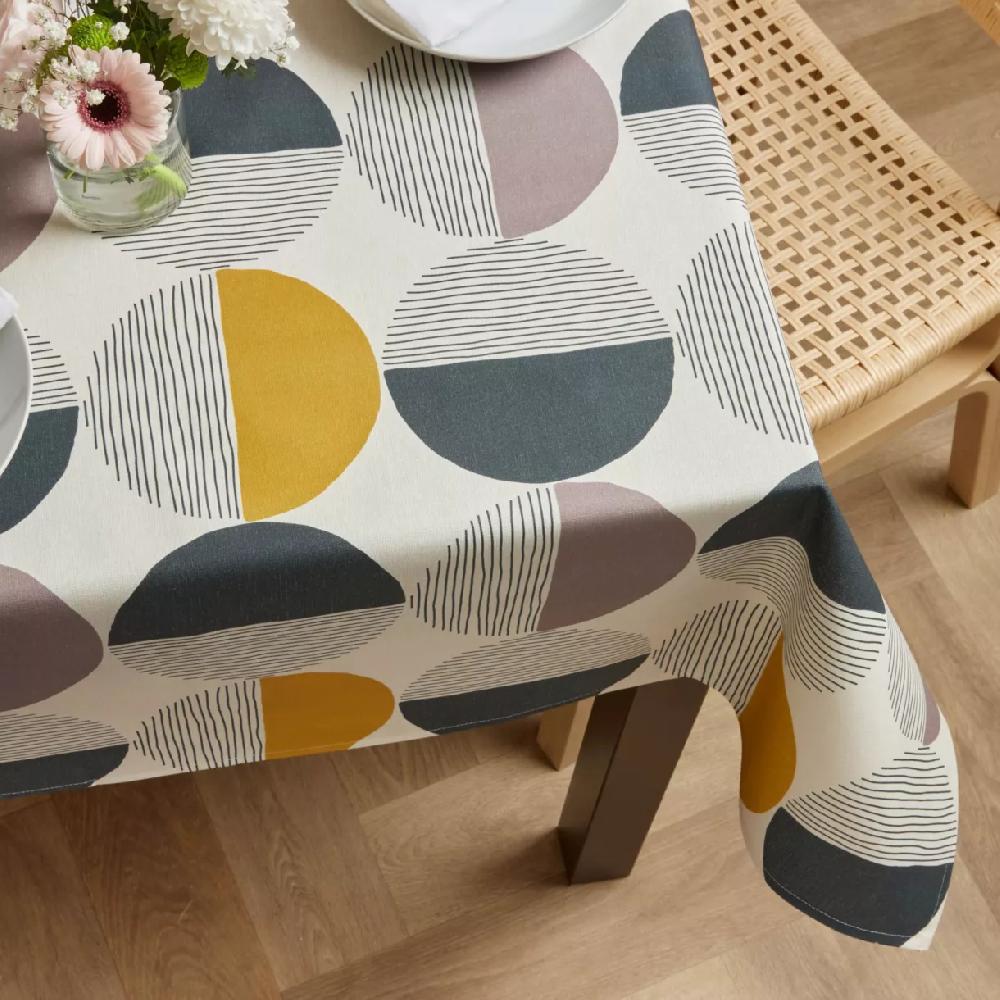 eminza Nappe rectangulaire coton enduit (150 x 350 cm) Harlem Multicolore