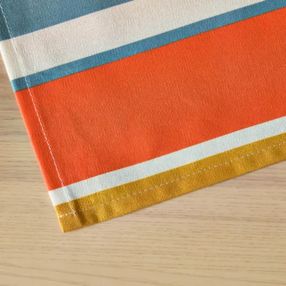 Eminza Nappe Rectangulaire Coton Enduit (150 X 350 Cm) Mandarine Multicolore