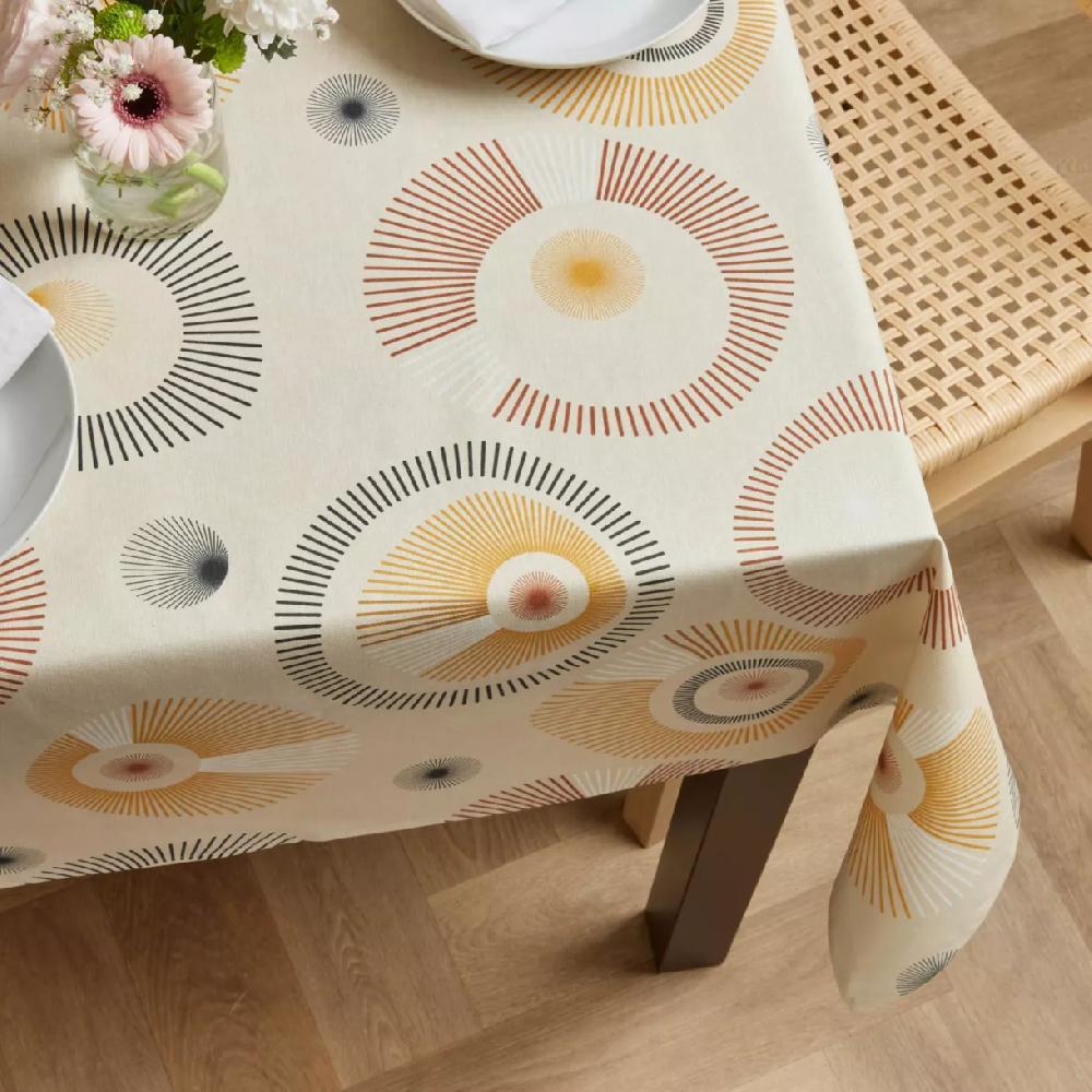 eminza Nappe rectangulaire coton enduit (150 x 350 cm) Manhattan Beige