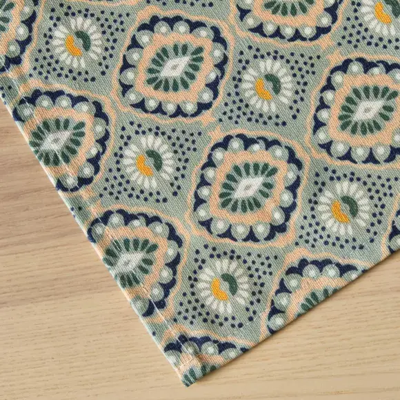 Eminza Nappe Rectangulaire Coton Enduit (150 X 350 Cm) Palerme Verte
