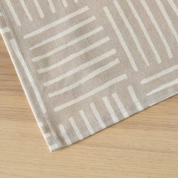 Eminza Nappe Rectangulaire Coton Enduit (150 X 350 Cm) Paolo Beige