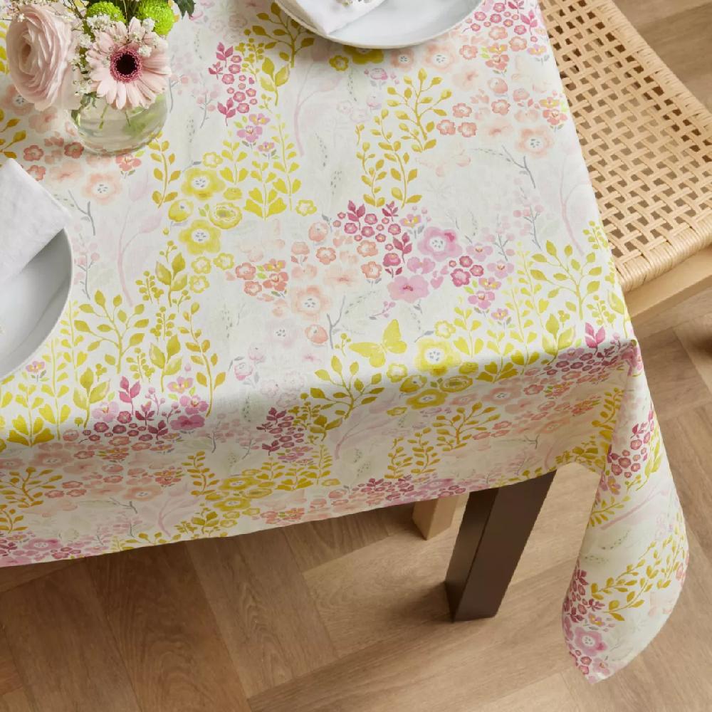 eminza Nappe rectangulaire coton enduit (150 x 350 cm) Paquerettes Multicolore