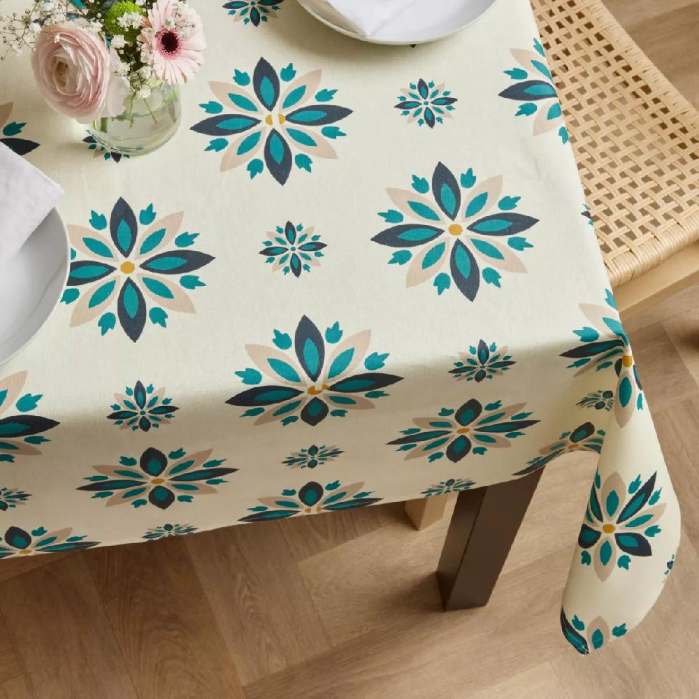 eminza Nappe rectangulaire coton enduit (150 x 350 cm) Porto Multicolore