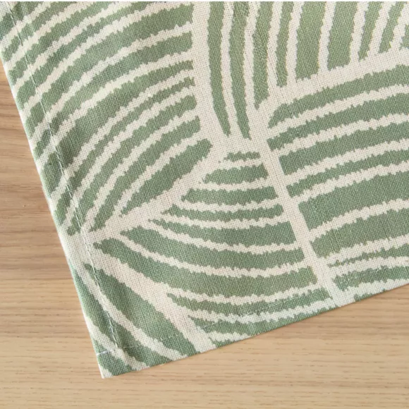 Eminza Nappe Rectangulaire Coton Enduit (150 X 350 Cm) Sarah Vert Eucalyptus