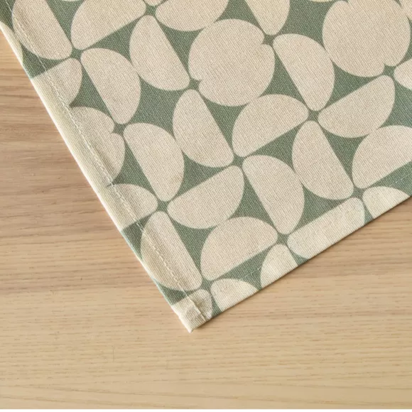 Eminza Nappe Rectangulaire Coton Enduit (150 X 350 Cm) Sofia Verte