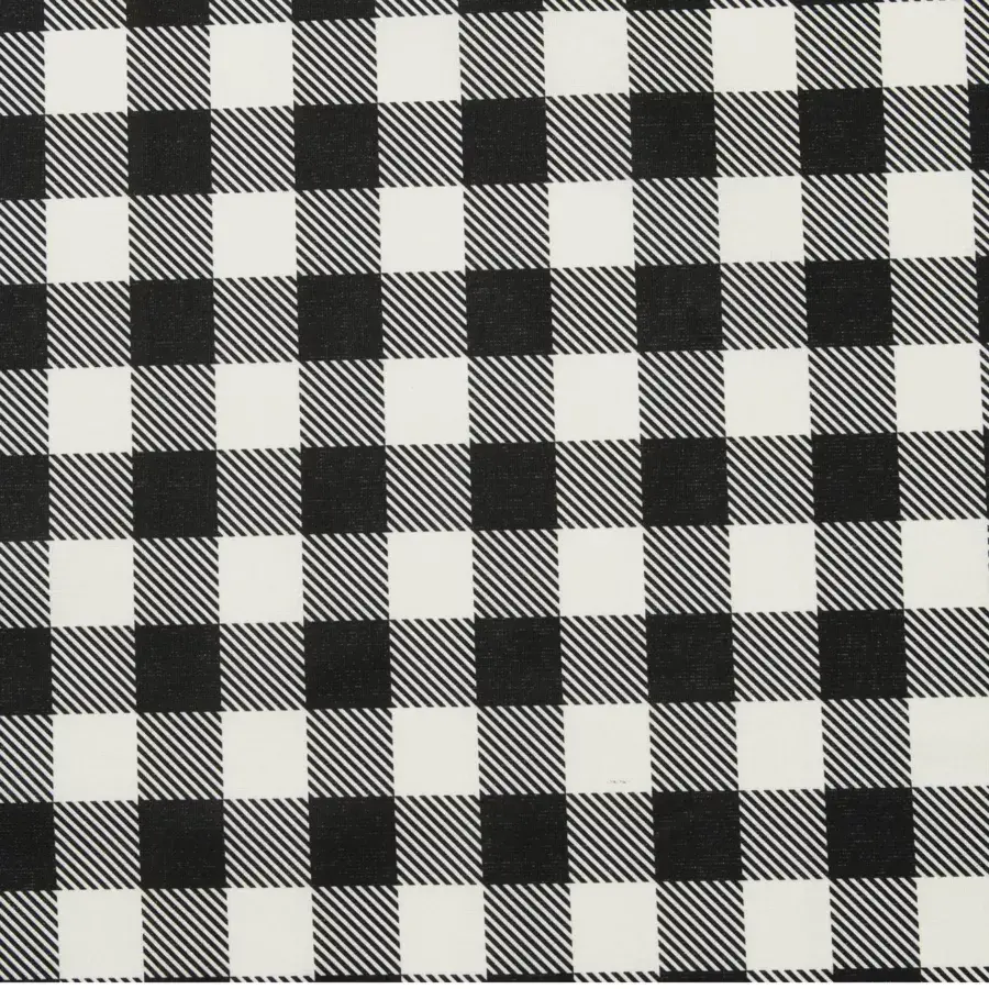 Eminza Nappe Rectangulaire Coton Enduit (150 X 350 Cm) Vichy Noire