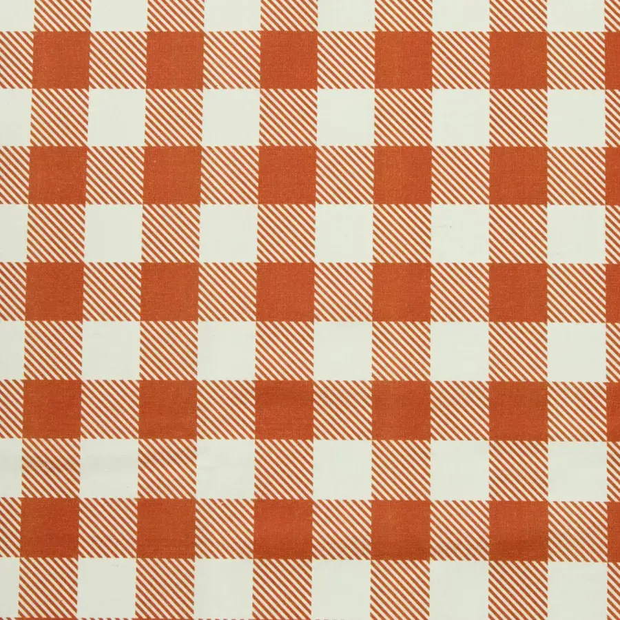Eminza Nappe Rectangulaire Coton Enduit (150 X 350 Cm) Vichy Terracotta