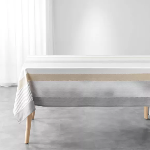 Eminza Nappe Rectangulaire Coton Tissé (140 X 240 Cm) Iliade Blanche