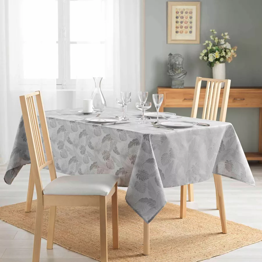 Eminza Nappe Rectangulaire Enduite (140 X 250 Cm) Enola Grise
