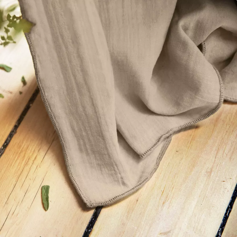 Eminza Nappe Rectangulaire Gaze De Coton (150 X 250 Cm) Gaïa Ficelle