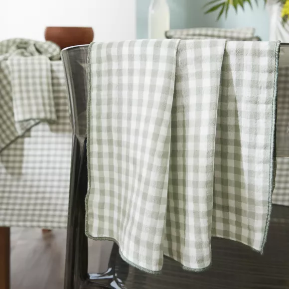 Eminza Nappe Rectangulaire Gaze De Coton (150 X 250 Cm) Vickie Vert Eucalyptus