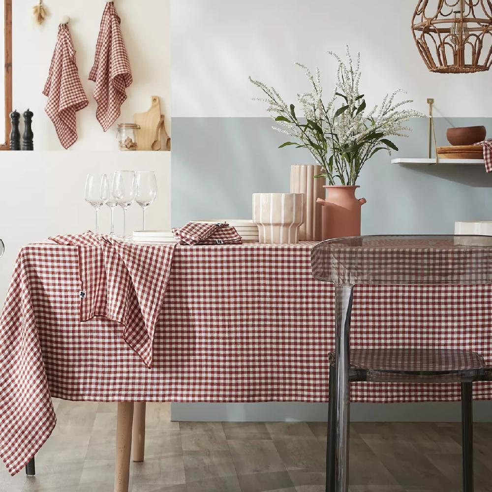 eminza Nappe rectangulaire gaze de coton (150 x 250 cm) Vickie Terracotta