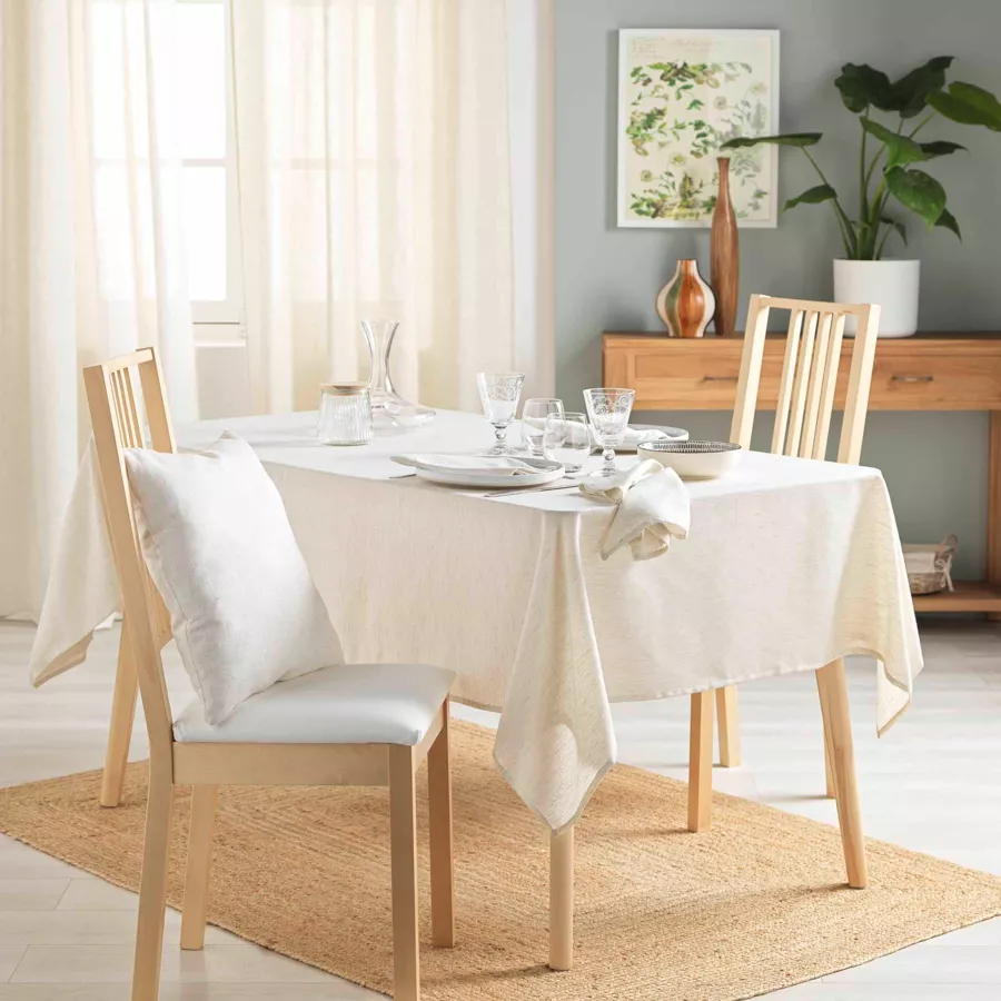 Eminza Nappe Rectangulaire Lin (140 X 240 Cm) Pauline Ecru