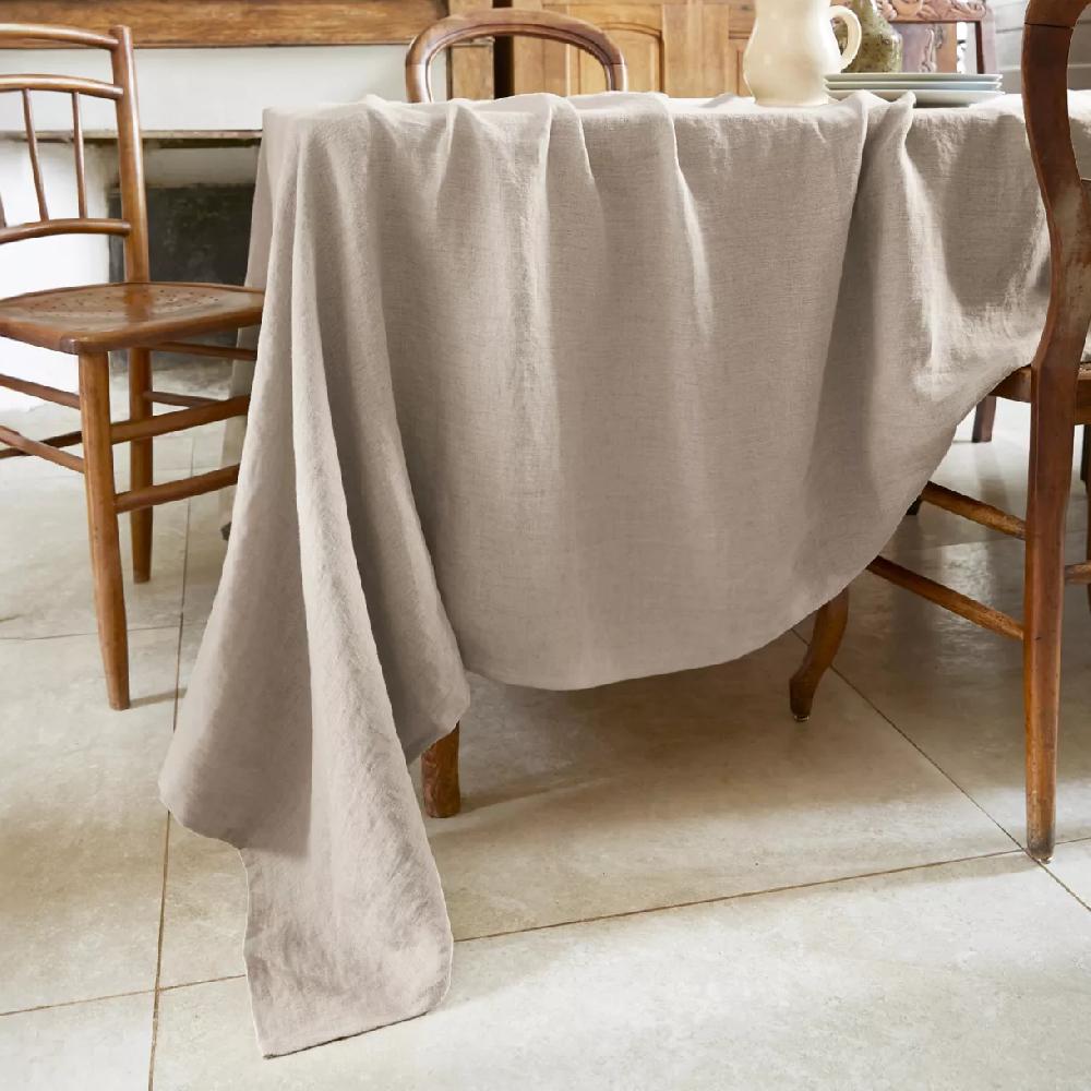 eminza Nappe rectangulaire lin lavé (170 x 250 cm) Louise Beige