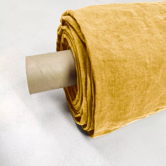 Eminza Nappe Rectangulaire Lin Lavé (170 X 250 Cm) Louise Jaune Moutarde