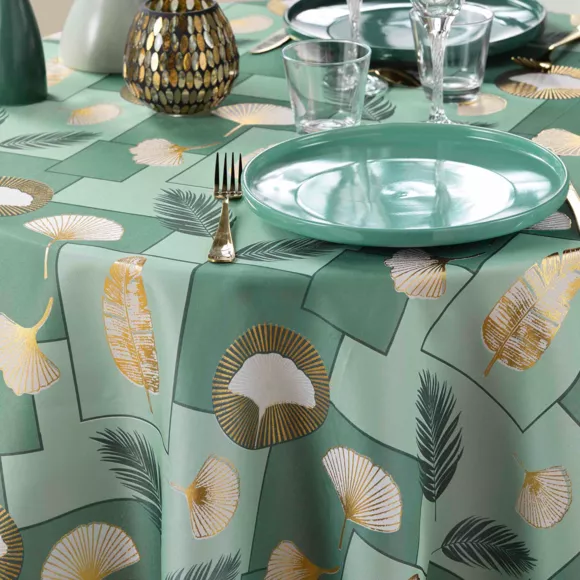 Eminza Nappe Ronde Anti Tache (180 Cm) Natane Vert Sauge