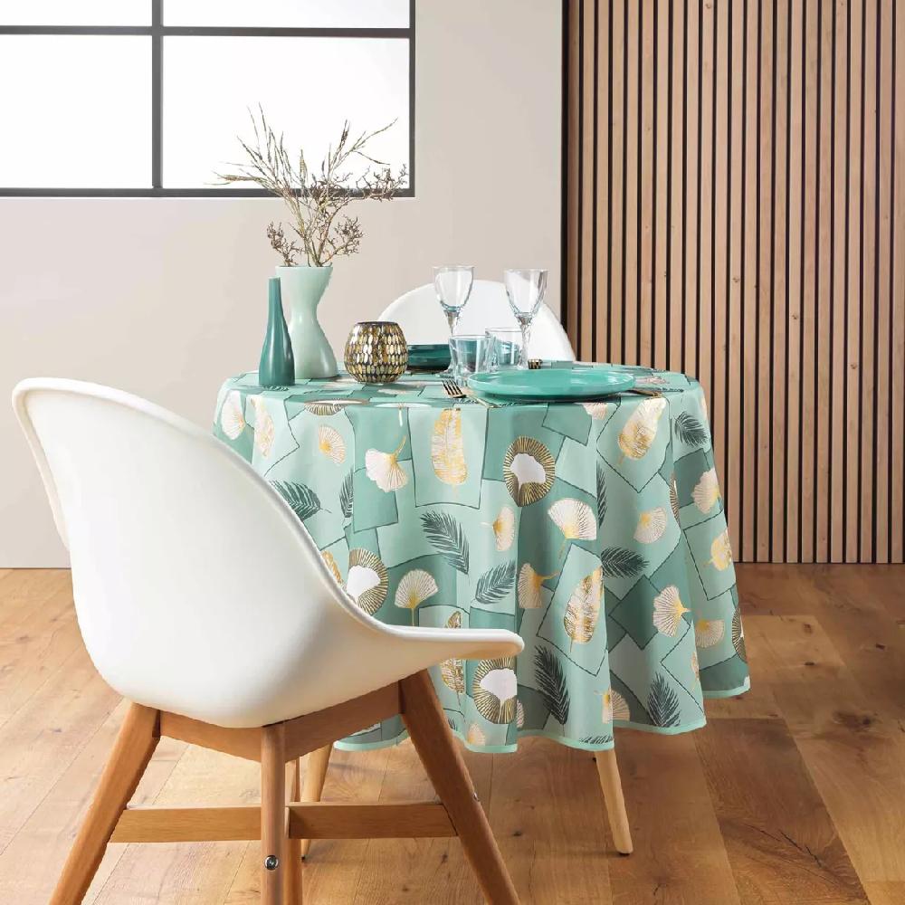 eminza Nappe ronde anti tache (180 cm) Natane Vert sauge