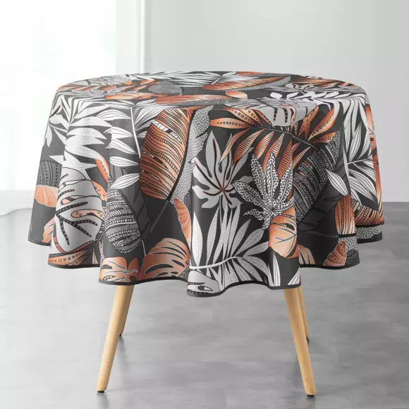 Eminza Nappe Ronde Anti Tache (D180 Cm) Alianor Gris Anthracite