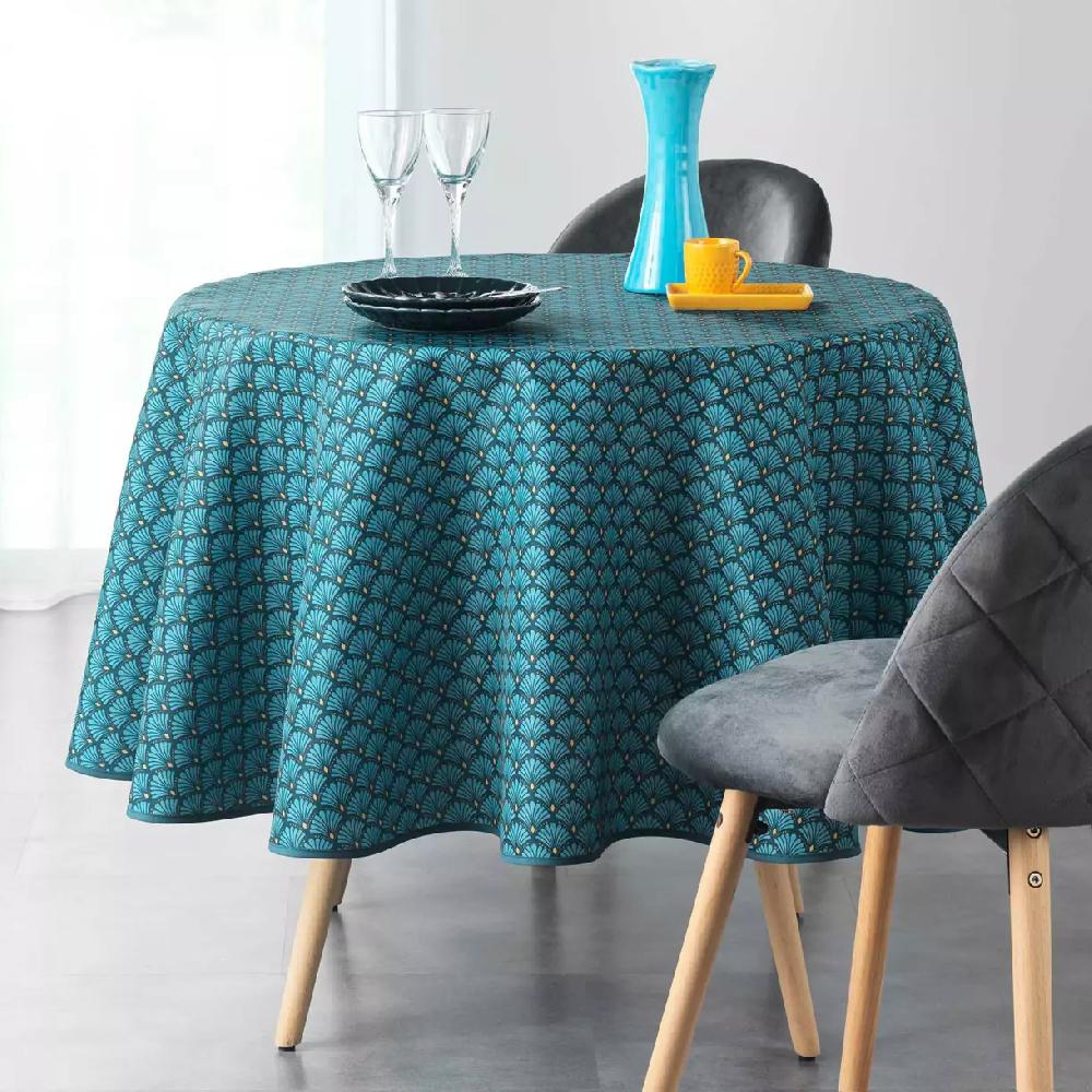 eminza Nappe ronde anti tache (D180 cm) Artchic Bleue